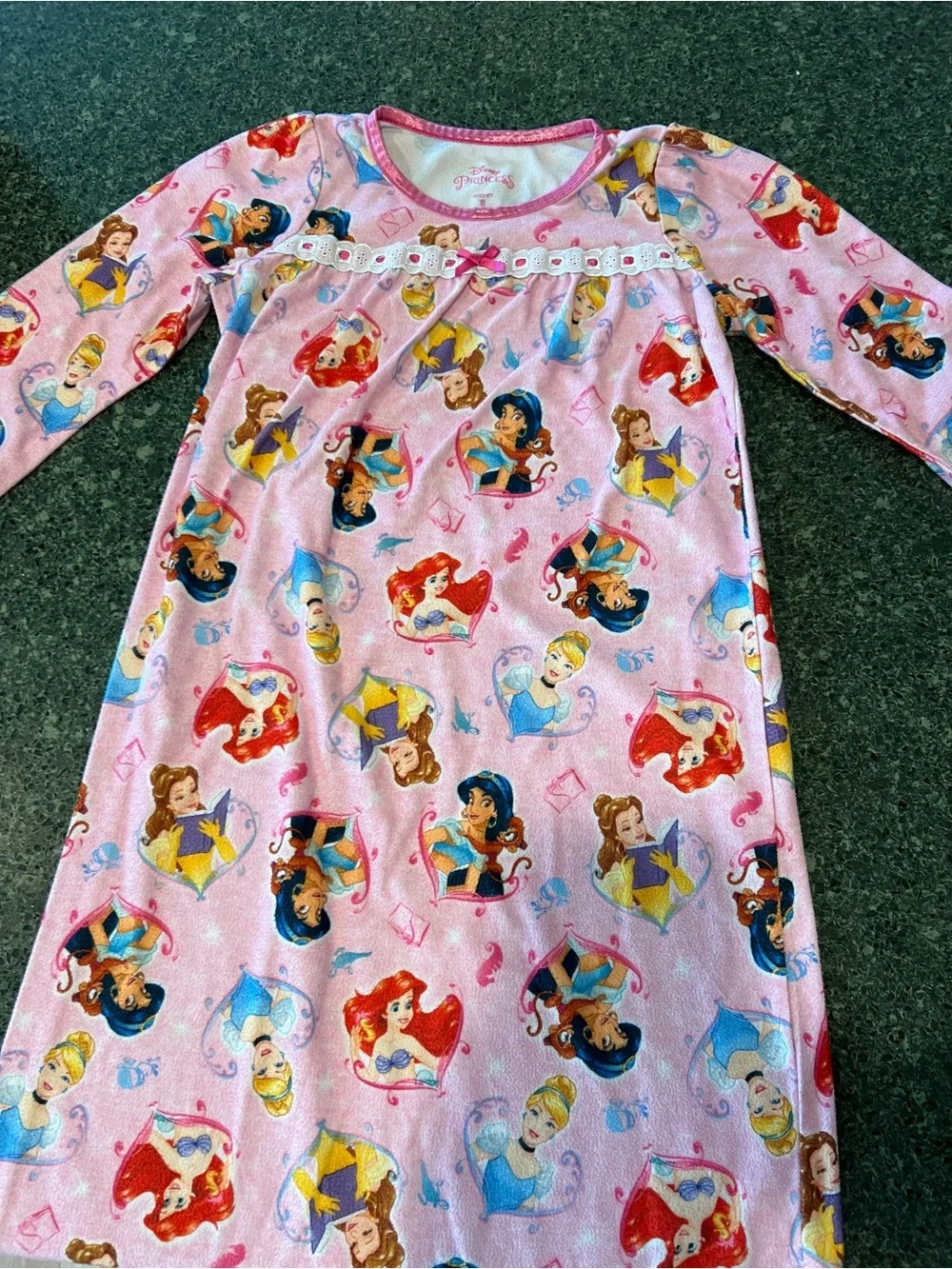 Disney Pink Princess Print Long Sleeve Nightgown - Picture 1 of 1